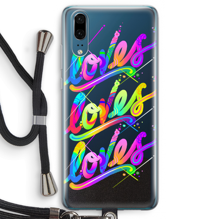 Loves: Huawei P20 Transparant Hoesje met koord