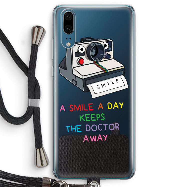 Smile: Huawei P20 Transparant Hoesje met koord