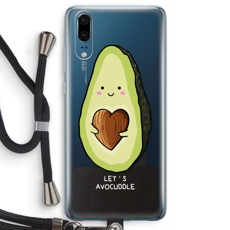 Avocuddle: Huawei P20 Transparant Hoesje met koord