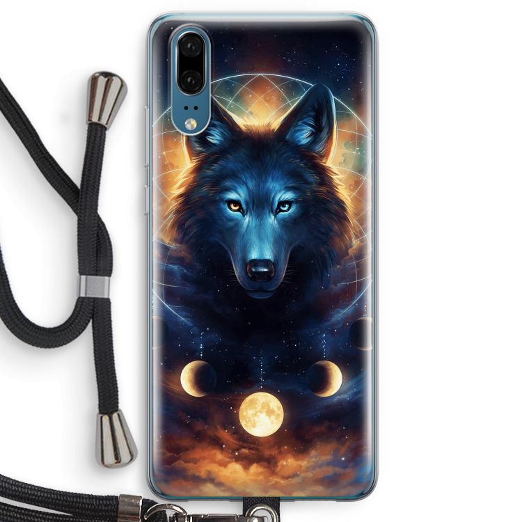 Wolf Dreamcatcher: Huawei P20 Transparant Hoesje met koord