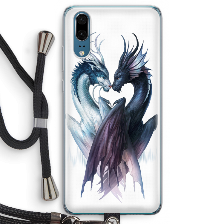 Yin Yang Dragons: Huawei P20 Transparant Hoesje met koord