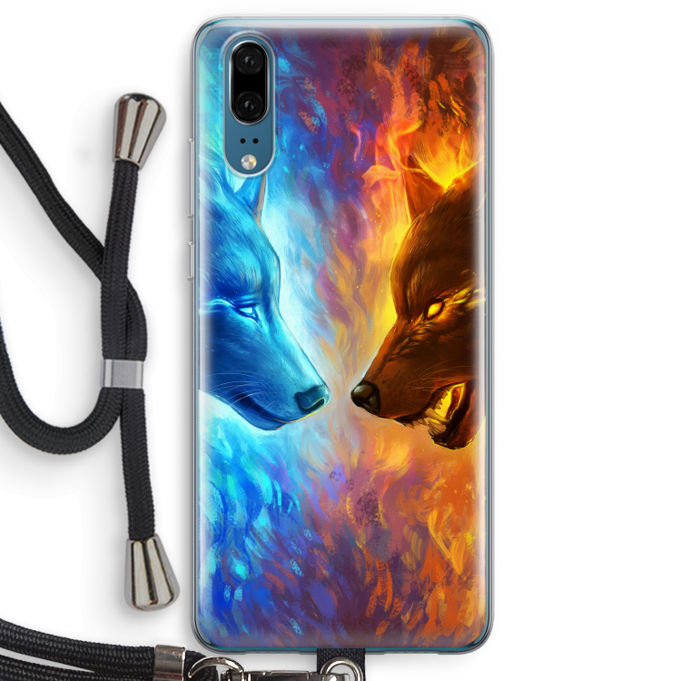 Fire & Ice: Huawei P20 Transparant Hoesje met koord