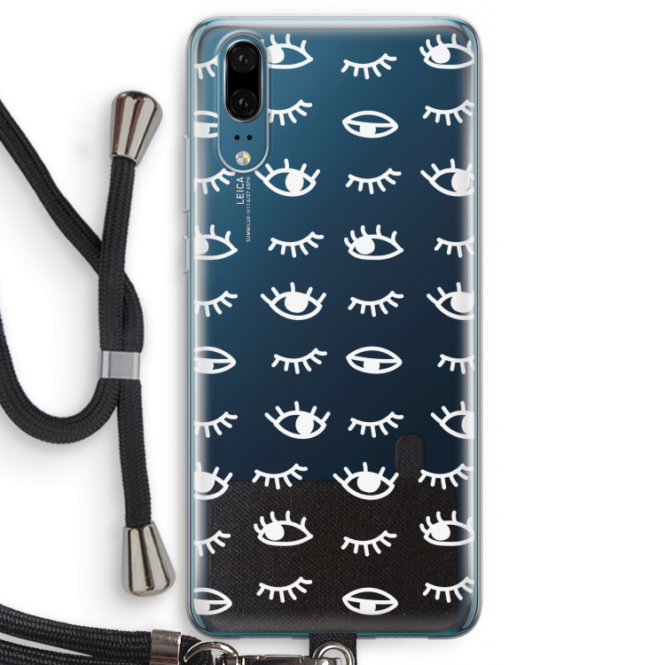 Eye pattern #3: Huawei P20 Transparant Hoesje met koord