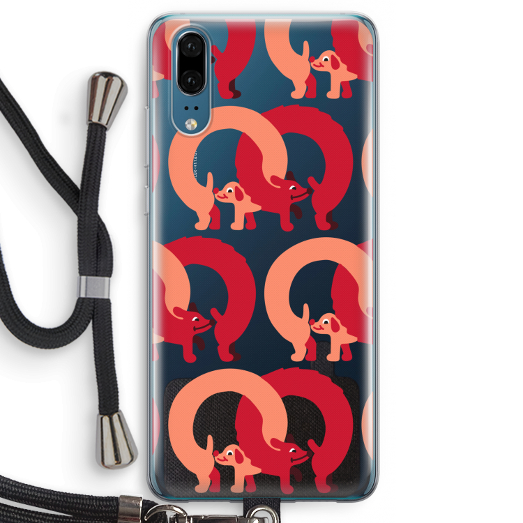 Dogs: Huawei P20 Transparant Hoesje met koord