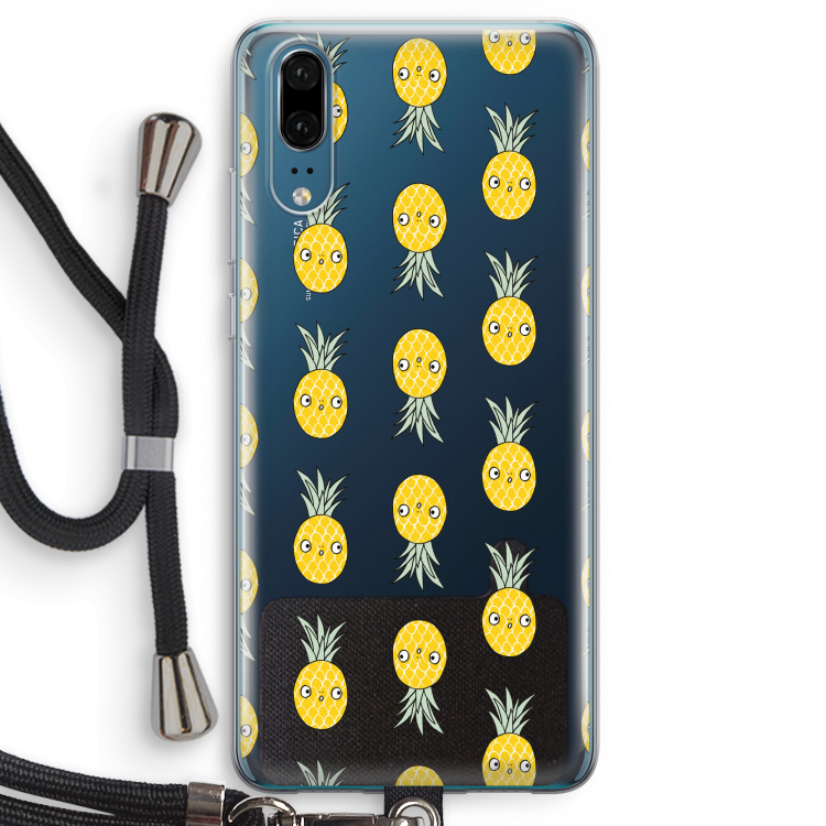 Ananas: Huawei P20 Transparant Hoesje met koord