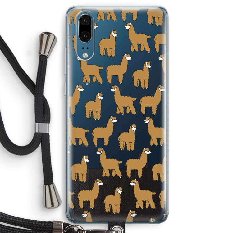 Alpacas: Huawei P20 Transparant Hoesje met koord