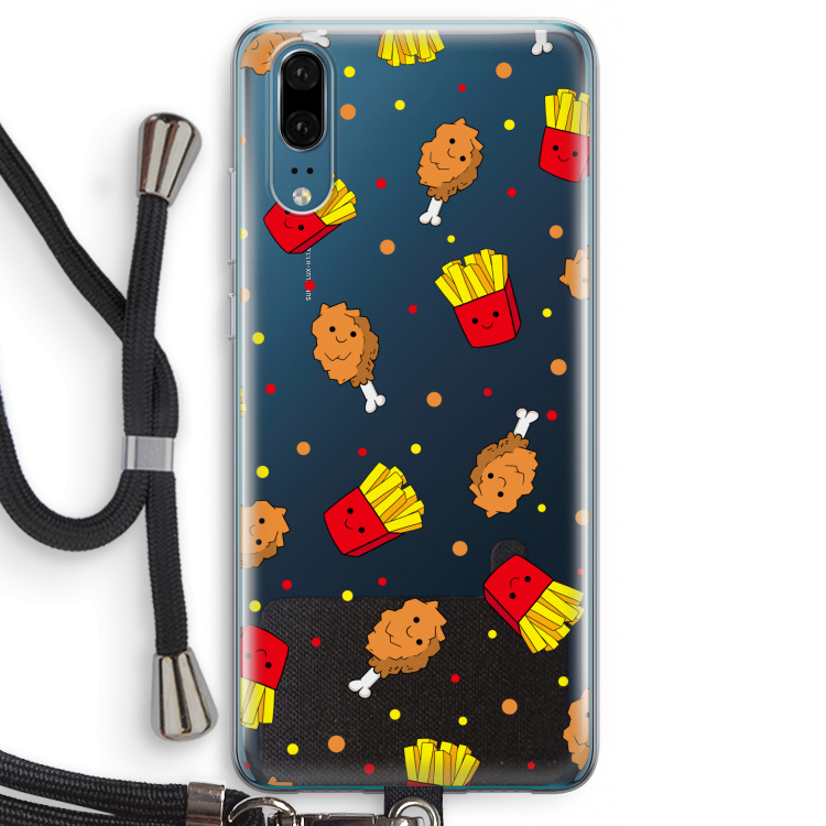 Chicken 'n Fries: Huawei P20 Transparant Hoesje met koord