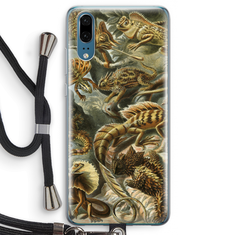 Haeckel Lacertilia: Huawei P20 Transparant Hoesje met koord