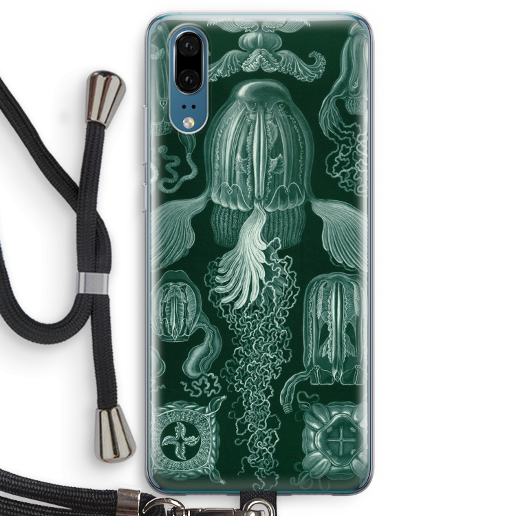 Haeckel Cubomedusae: Huawei P20 Transparant Hoesje met koord