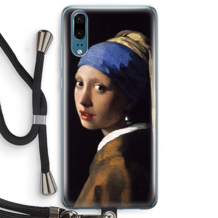 The Pearl Earring: Huawei P20 Transparant Hoesje met koord