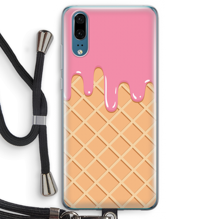 Ice cream: Huawei P20 Transparant Hoesje met koord
