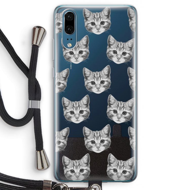 Kitten: Huawei P20 Transparant Hoesje met koord