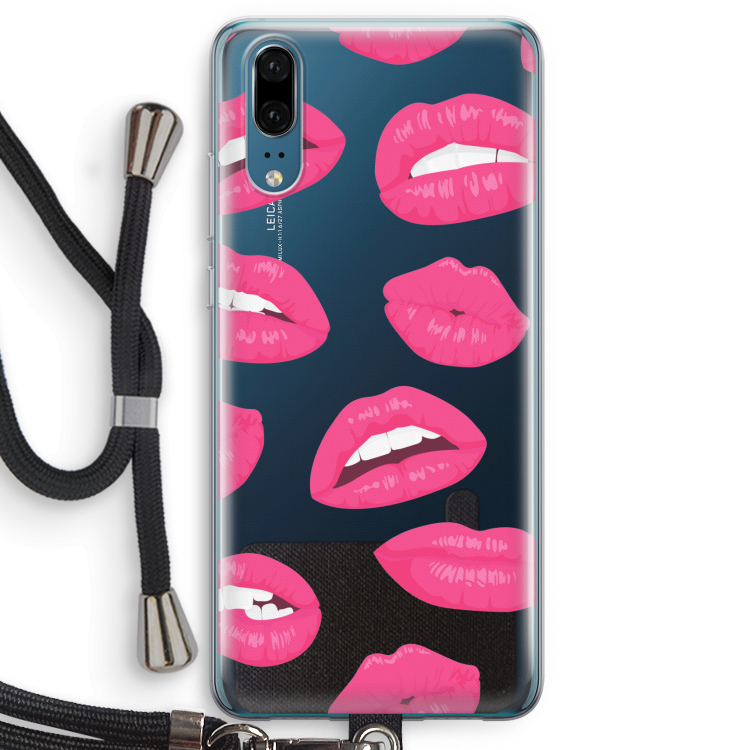 Bite my lip: Huawei P20 Transparant Hoesje met koord