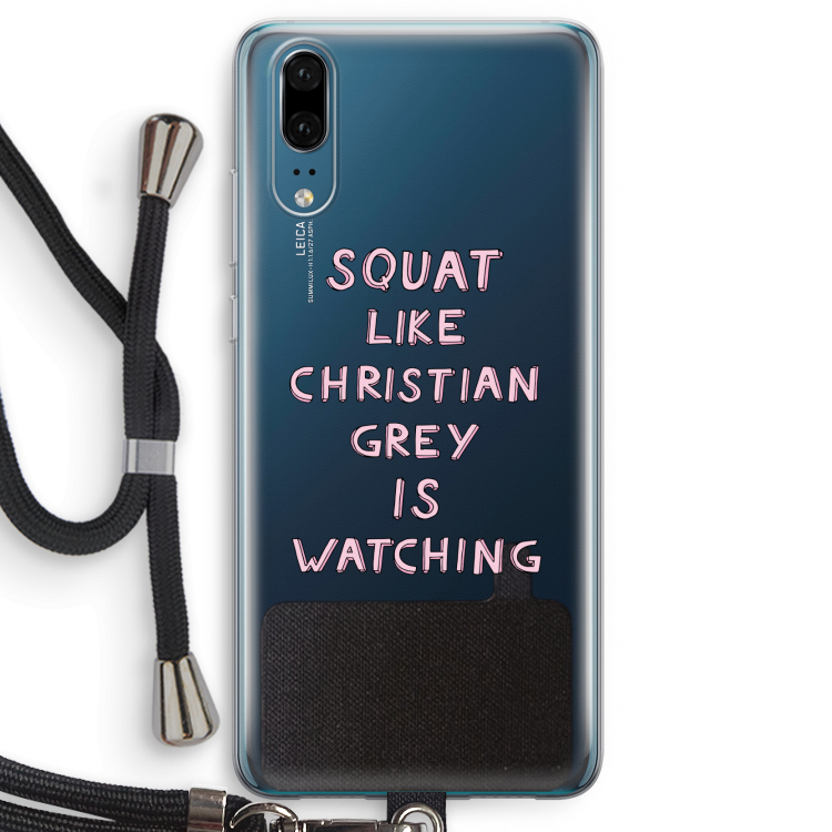 Christian Grey: Huawei P20 Transparant Hoesje met koord