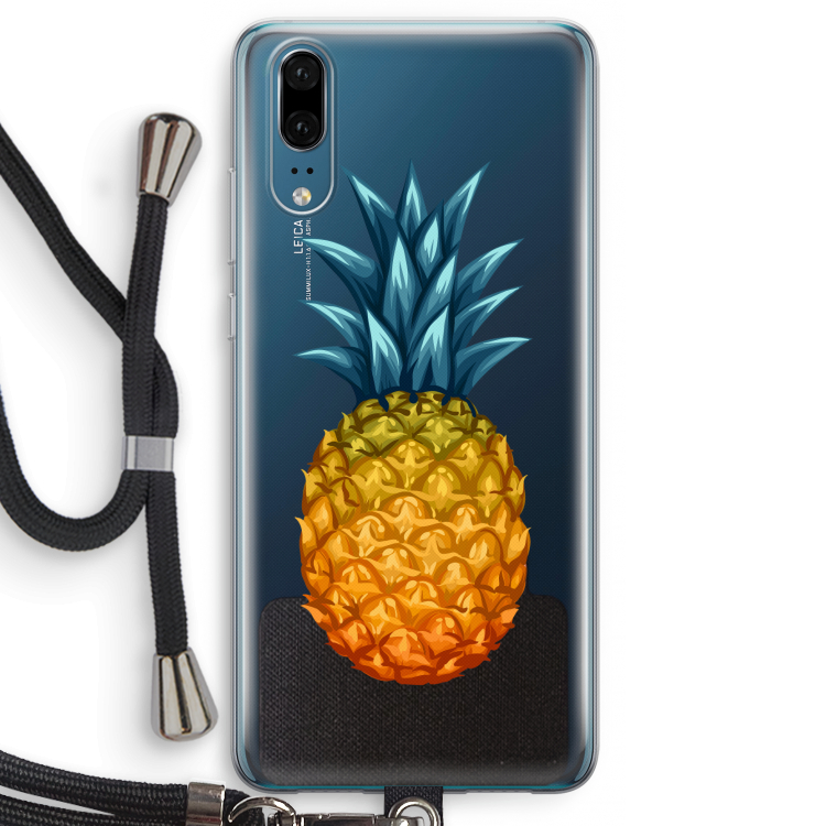 Grote ananas: Huawei P20 Transparant Hoesje met koord