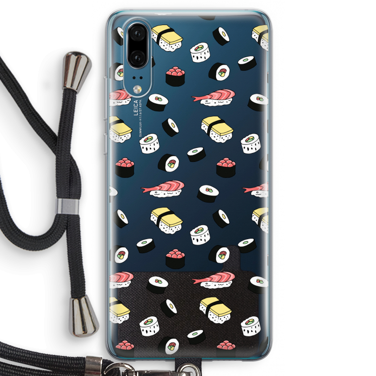 Sushi time: Huawei P20 Transparant Hoesje met koord