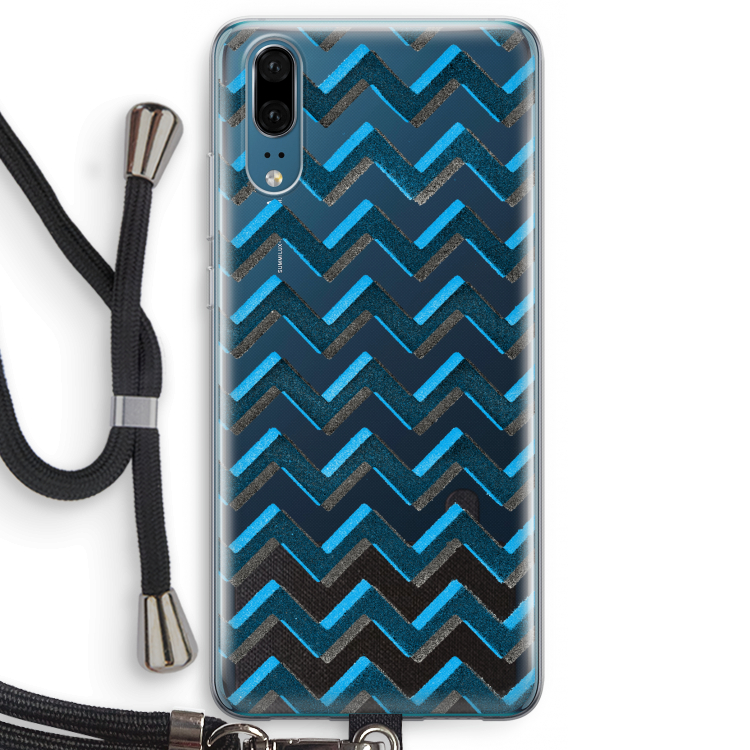 Onderbroken lijn: Huawei P20 Transparant Hoesje met koord