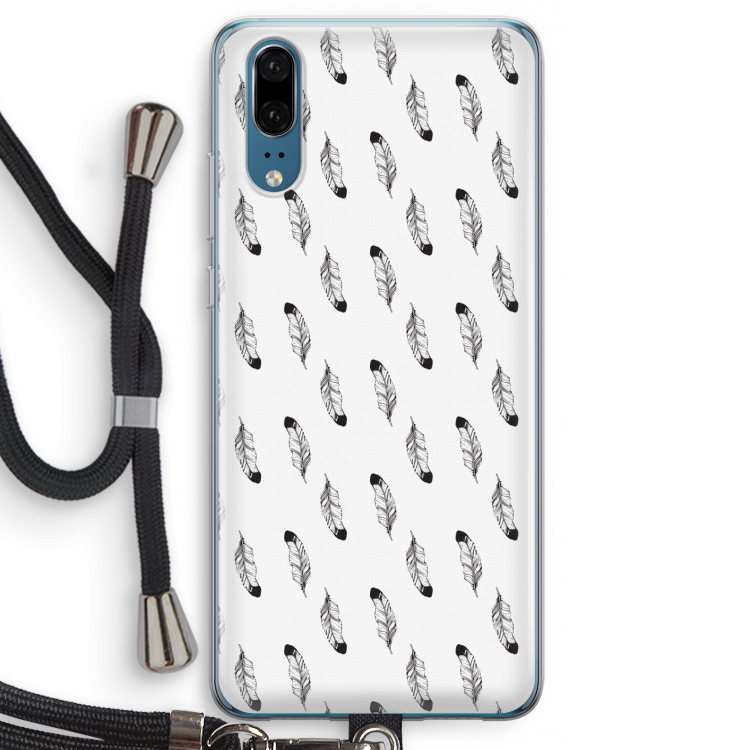 Pluimen: Huawei P20 Transparant Hoesje met koord