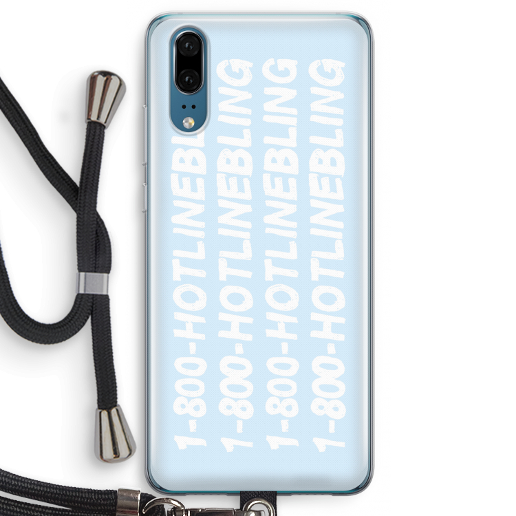 Hotline bling blue: Huawei P20 Transparant Hoesje met koord