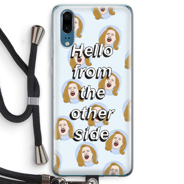 Hello: Huawei P20 Transparant Hoesje met koord