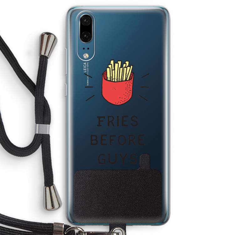 Fries before guys: Huawei P20 Transparant Hoesje met koord