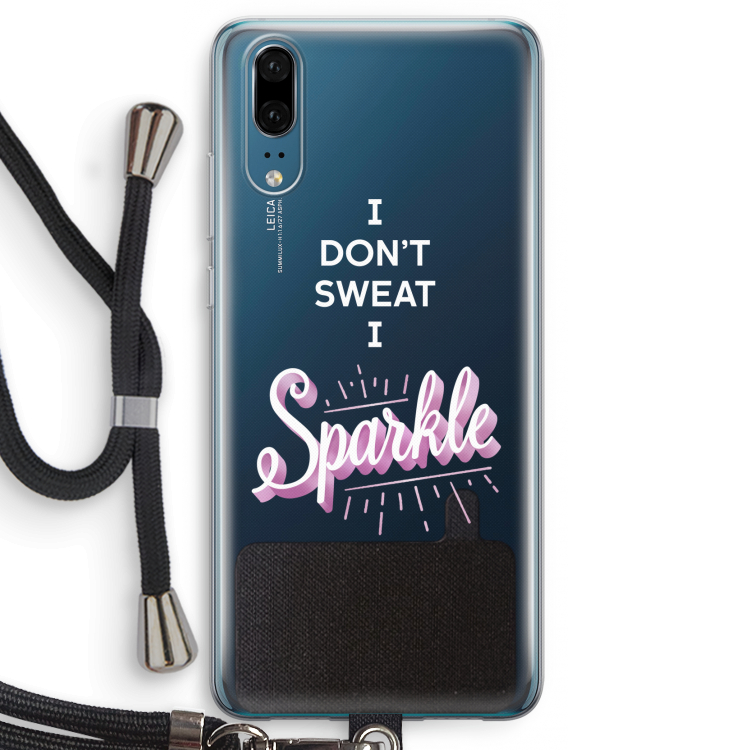 Sparkle quote: Huawei P20 Transparant Hoesje met koord