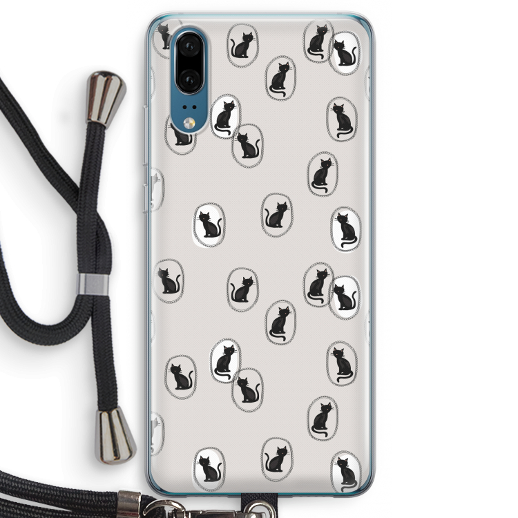 Miauw: Huawei P20 Transparant Hoesje met koord