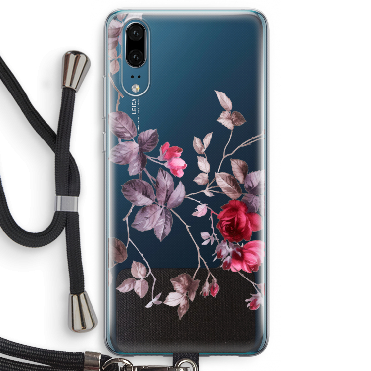 Mooie bloemen: Huawei P20 Transparant Hoesje met koord
