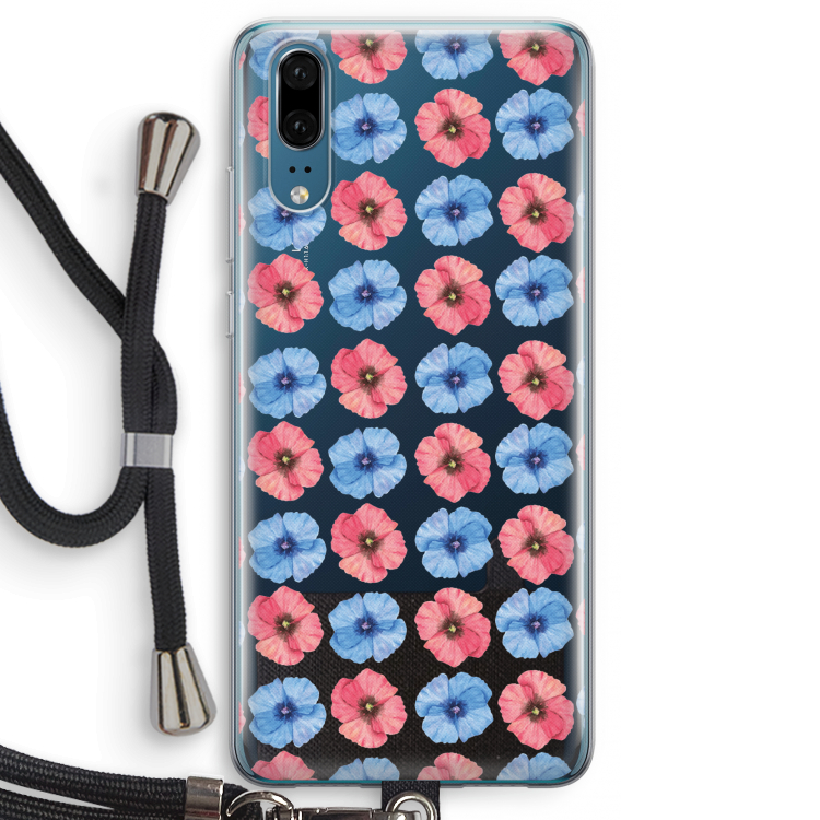 Klaproosjes: Huawei P20 Transparant Hoesje met koord