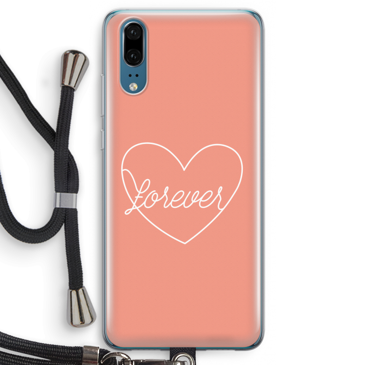Forever heart: Huawei P20 Transparant Hoesje met koord