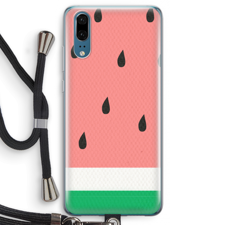 Watermeloen: Huawei P20 Transparant Hoesje met koord
