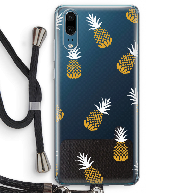 Ananasjes: Huawei P20 Transparant Hoesje met koord