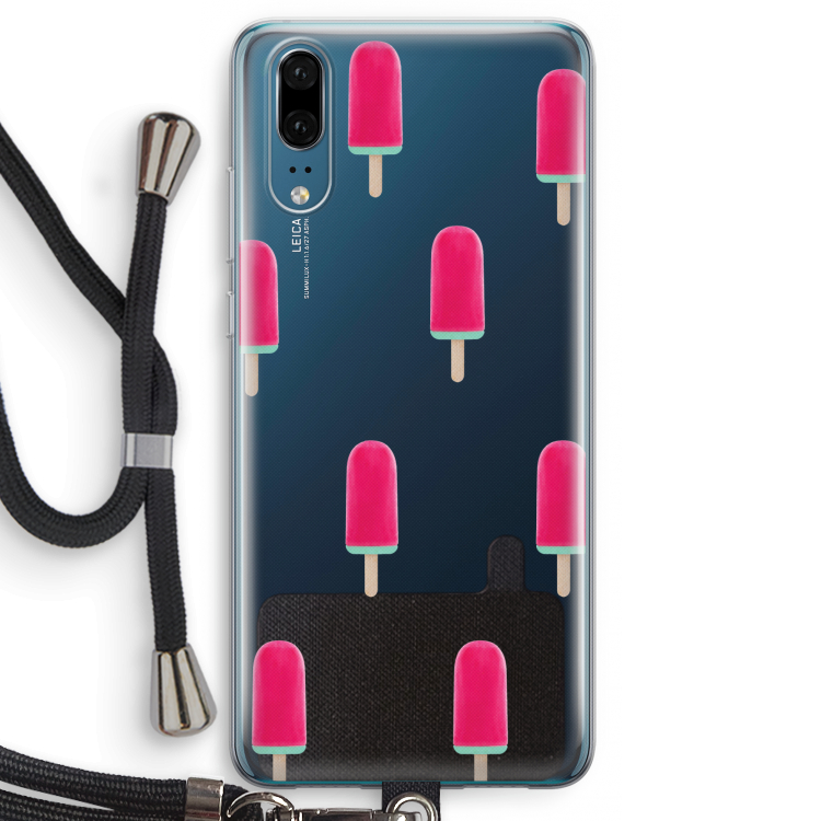 Waterijsje: Huawei P20 Transparant Hoesje met koord