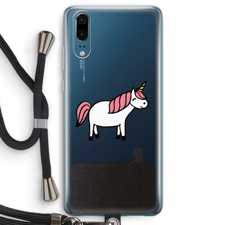 Eenhoorn: Huawei P20 Transparant Hoesje met koord