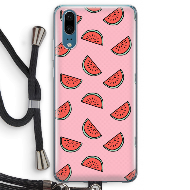 Watermeloen: Huawei P20 Transparant Hoesje met koord