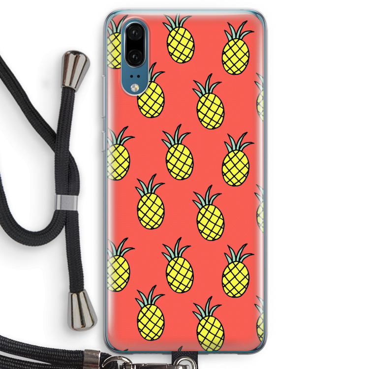 Ananas: Huawei P20 Transparant Hoesje met koord