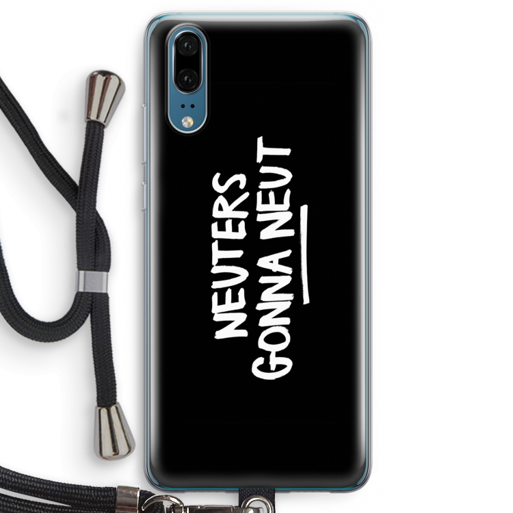 Neuters (zwart): Huawei P20 Transparant Hoesje met koord