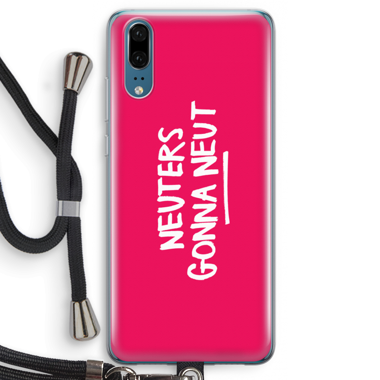 Neuters (roze): Huawei P20 Transparant Hoesje met koord