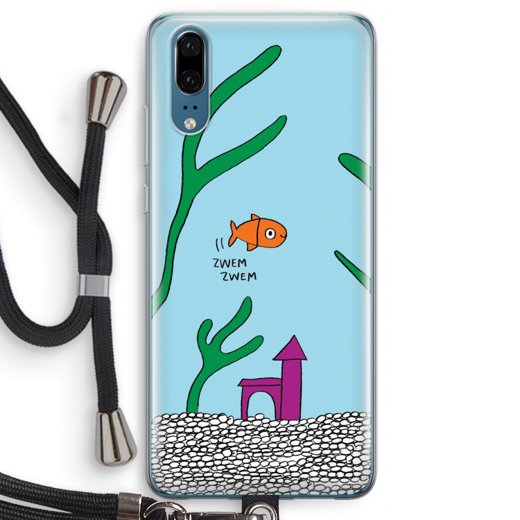 Aquarium: Huawei P20 Transparant Hoesje met koord