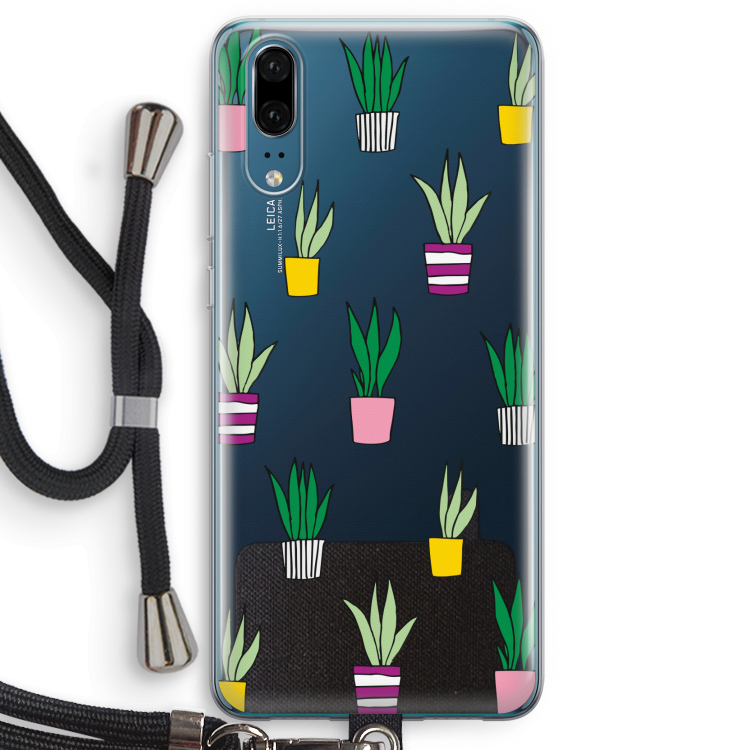 Sanseveria: Huawei P20 Transparant Hoesje met koord