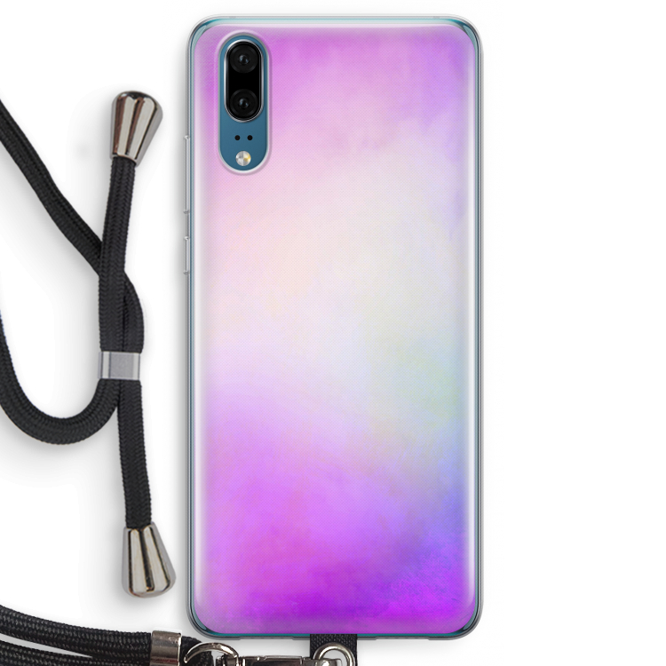 Clouds pastel: Huawei P20 Transparant Hoesje met koord