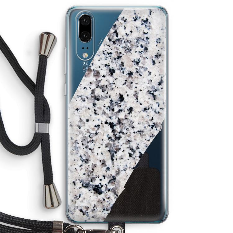 Gespikkelde marmer: Huawei P20 Transparant Hoesje met koord