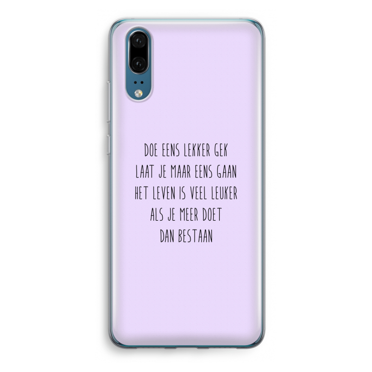 Gek: Huawei P20 Transparant Hoesje
