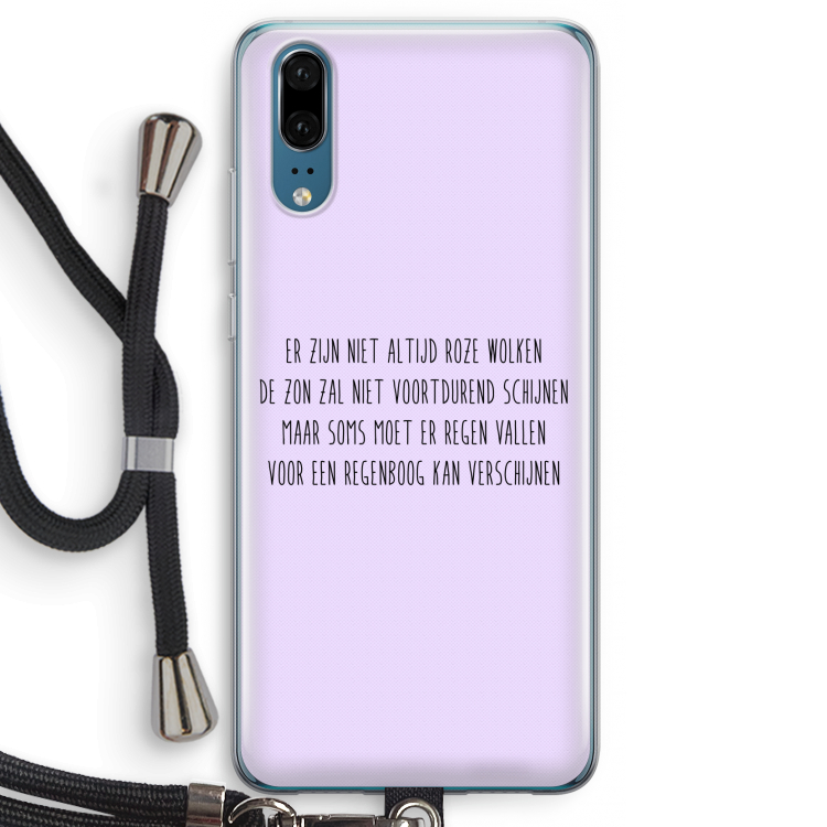 Regenboog: Huawei P20 Transparant Hoesje met koord
