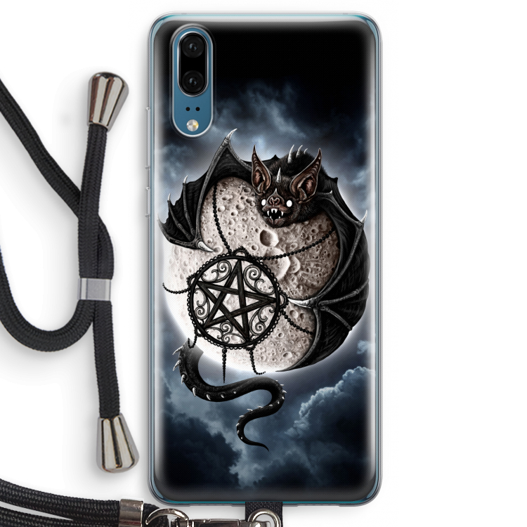 Volle maan: Huawei P20 Transparant Hoesje met koord