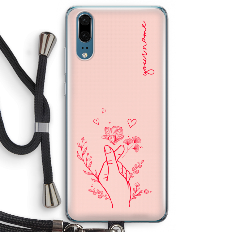 Giving Flowers: Huawei P20 Transparant Hoesje met koord