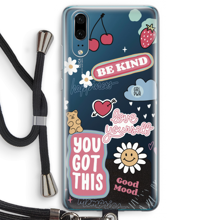 Positivity: Huawei P20 Transparant Hoesje met koord
