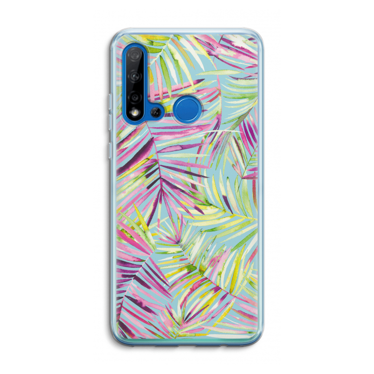 Tropical Palms Blue: Huawei P20 Lite (2019) Transparant Hoesje