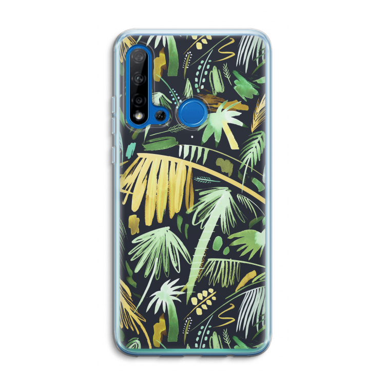 Tropical Palms Dark: Huawei P20 Lite (2019) Transparant Hoesje
