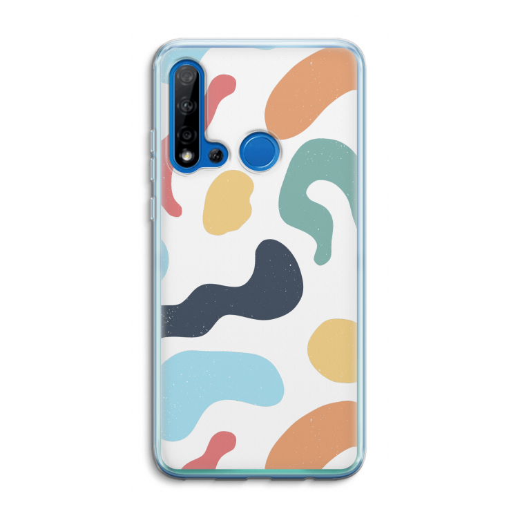 Memphis Shapes Blue: Huawei P20 Lite (2019) Transparant Hoesje